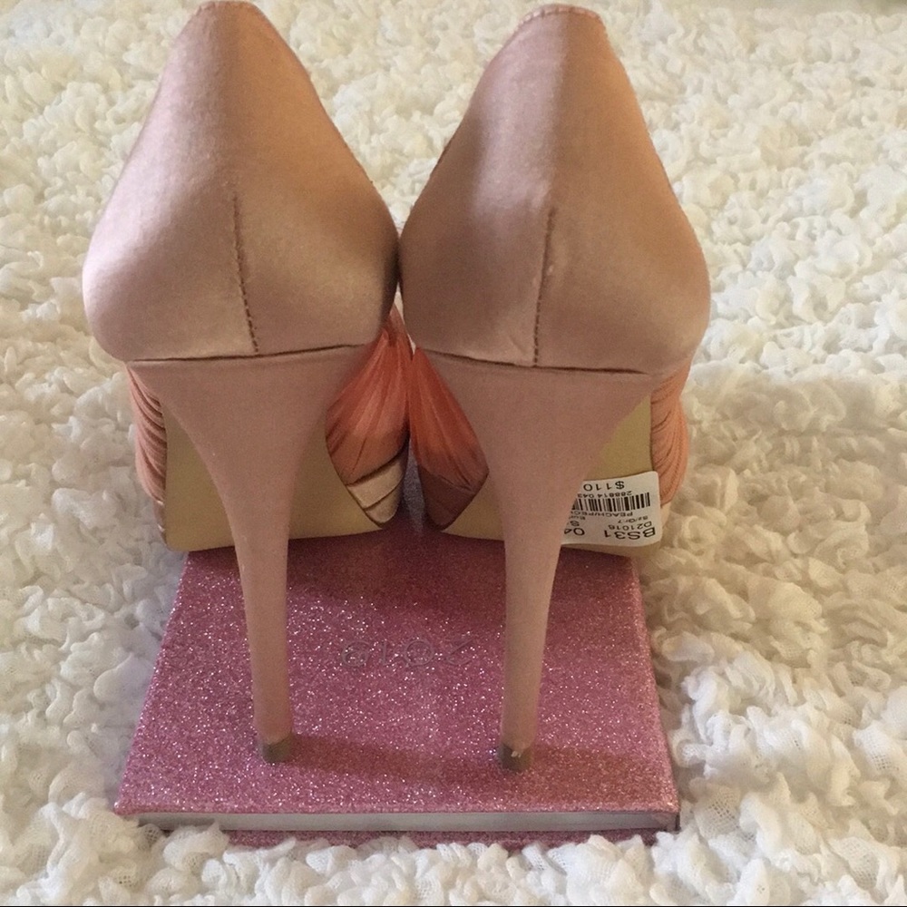 Pink Satin & Chiffon High Heels - Picture 7 of 12